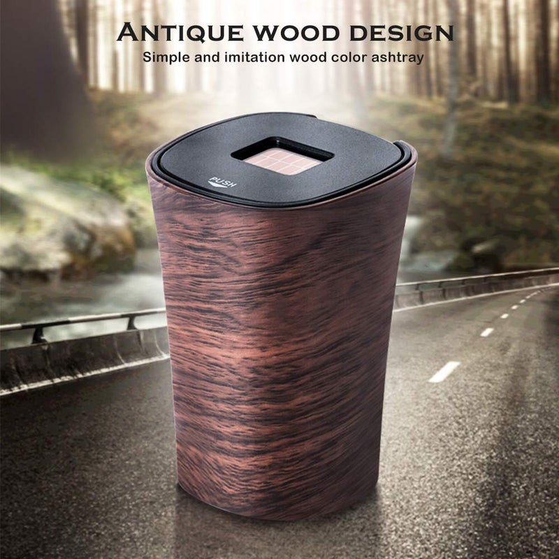 eing Car Ashtray Smokeless Vehicle Cigar Portable Ashtray Cup Holder with LED Blue Light,Automotive Supplies Solar Ashtray for Car Home Office - Image 2